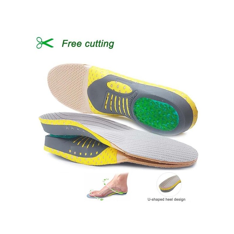 RooRuns Arch Support Inserts Orthotic Insoles Size:L Yellow