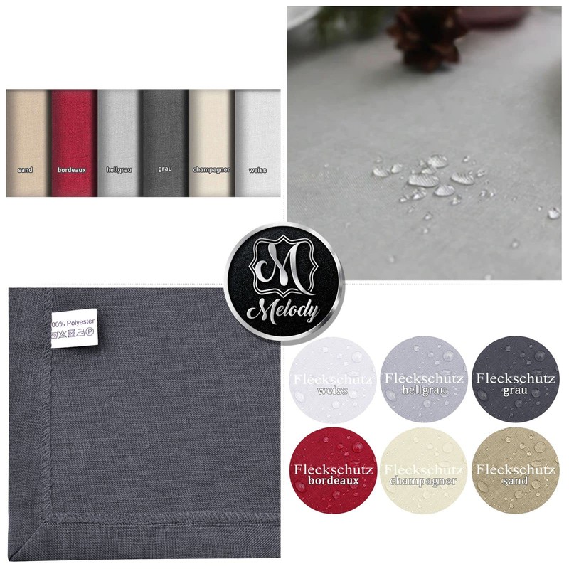 Tablecloth (Square 130 x 160 cm, Bordeaux Red) Christmas Tablecloth