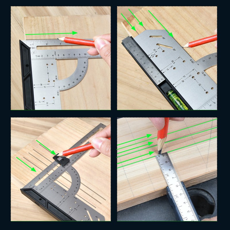 Woodworking Triangle Ruler 7in Dual Scale Square Angle Ruler Carpenter
