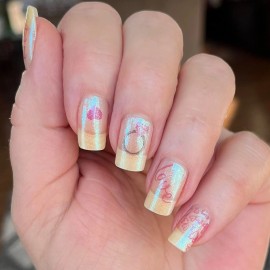 Color Street Nail Polish Strips BRIDE SQUAD SHIMMER (FDS724) PINK WEDDING SHOWER