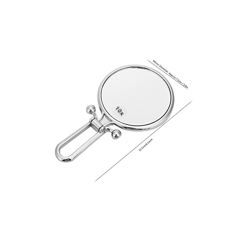 Espejo de Maquillaje Doble Cara Iluminado 10x Plegable para Viajes