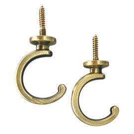 RLMVGBX Tie Back Hooks - Brass Curtain Tiebacks with Expansion Tube for Window & Shower Curtains