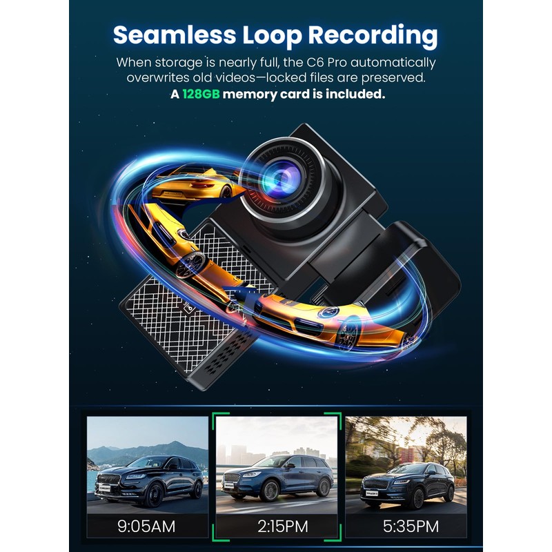 TINAZEOK Dash Cam Front and Rear 4K+2.5K, 5GHz WiFi GPS,