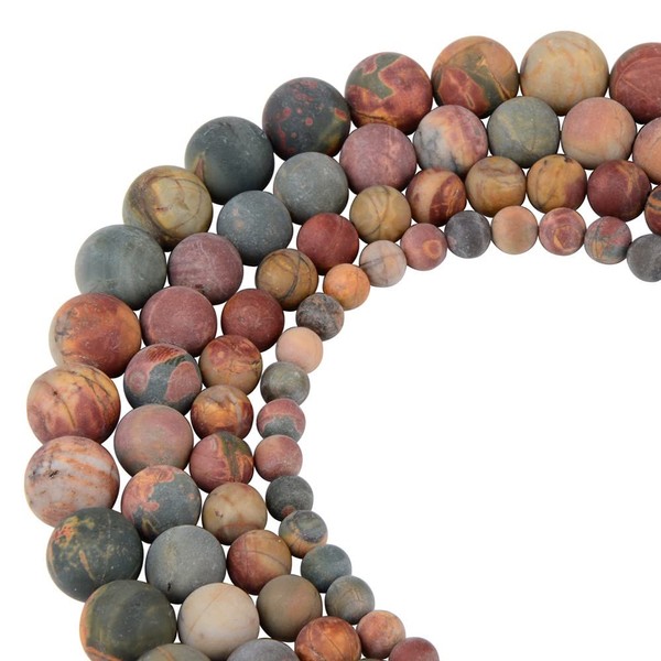 Natural Matte 6mm Picasso Jasper Stone Beads Gemstone Round Loose