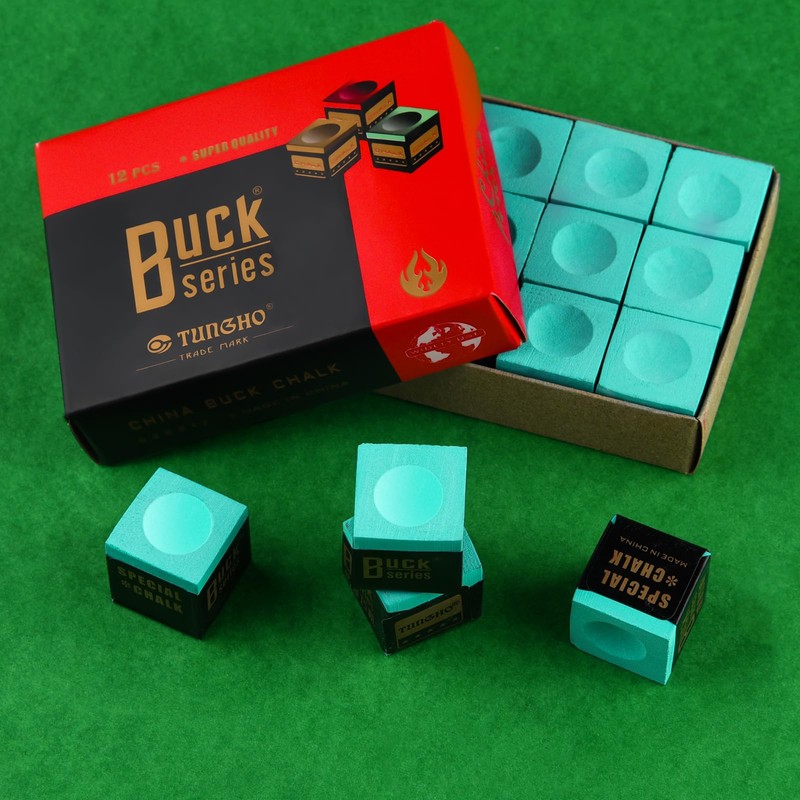 TRIITECH Snooker Chalk,Green Pool Cue Chalk Billiard Chalk 12 Cubes