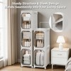 willbuy 4-Tiers Slim Bathroom Storage Cabinet, Foldable Storage Cabinets,Narrow Bathroom