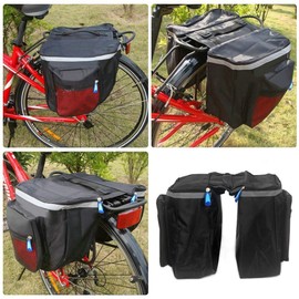 ZJchao 25L Water-Resistant Bicycle Seat Bag Bicycle Pannier Bags Cycling Bicycle Bike Rack Back Rear Seat Tail Carrier Trunk Double Pannier Bag Outdoor (Red)