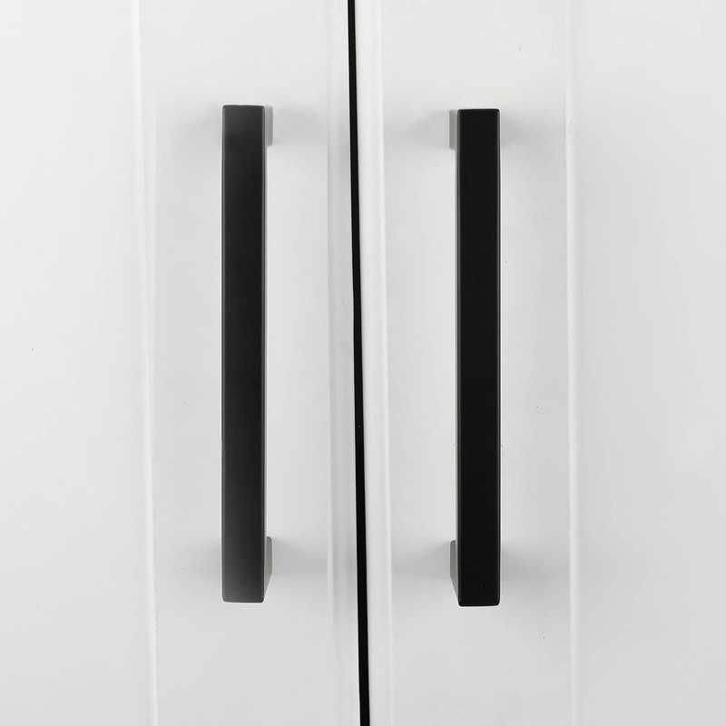 goldenwarm 5Pack Kitchen Cabinet Handle Black Cupboard Handle Kitchen Cupboard