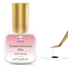SVECKE Lash Extension Glue 5ml, 1s Fast Drying Eyelash Extension Glue for Professional Eyelash Extension, Waterproof Eyelash Glue Adhesive Extra Strong