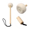 Bstinay 1.6x36cm Beige Gong Mallet Wooden Core with Velvet Head