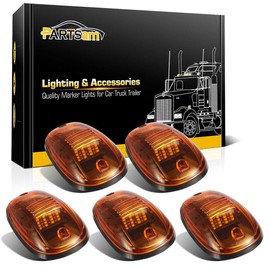 Partsam 5pcs 16LED Amber Cab Light Top Roof Running Clearance Cab Marker Lights 264146AM Assembly Compatible with Dodge Ram 1500 2500 3500 4500 5500 2003-2018 Pickup Trucks