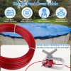 Fuoequl Pool Cover Winch and Cable Kit 100ft Wire Ratchets