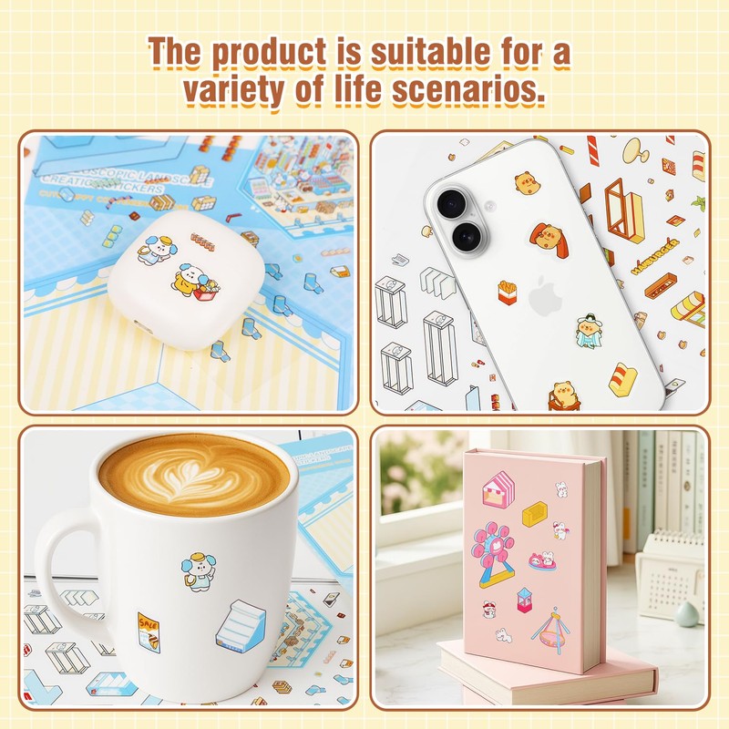 KIPEREE 20 Sets DIY 3D Scene Sticker Book – Creative