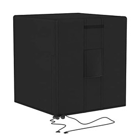 BROSYDA Central Large Air Conditioner Cover for Outside Units Waterproof Windproof Outdoor AC Units Cover Black(32"X32"X36" Inch)