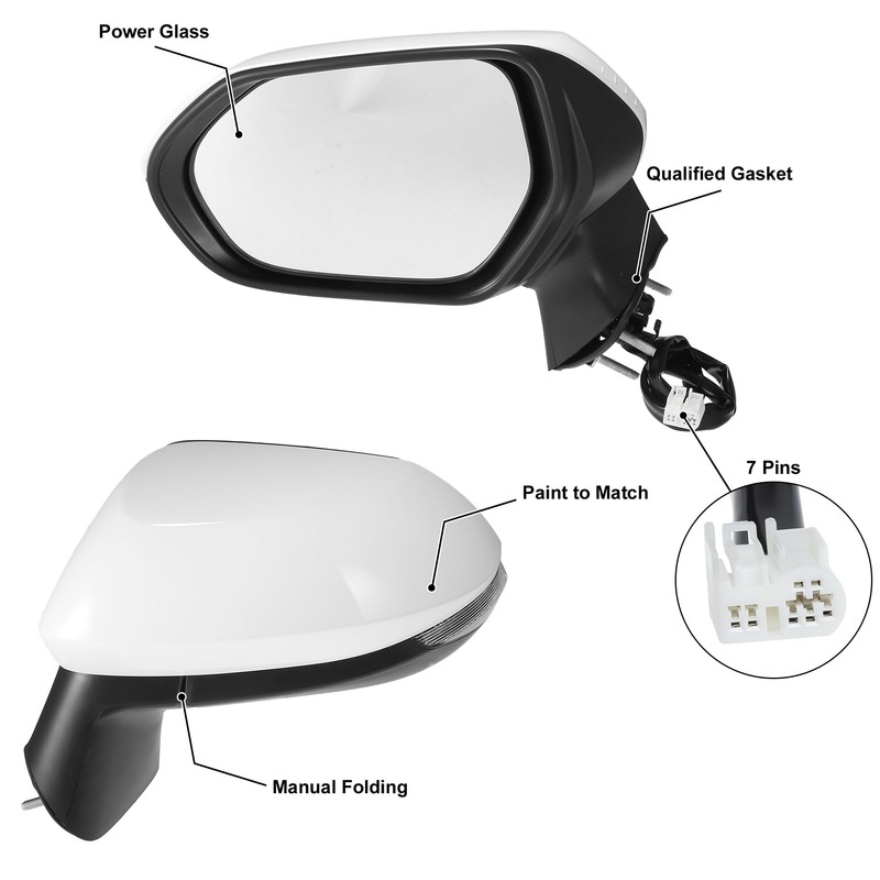 X AUTOHAUX Door Mirror Assembly Left Driver Side for Toyota