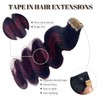 Body Wave Tape in Hair Extensions Human Hair Natural Black