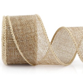 Burlap Ribbon for Crafting Christmas Ribbon for Gift Wrapping 1.57" X 10 Yard Ruban Decoratif Burlap Fabric Gift Ribbon Natural Burlap Tree Warp Roll Decorative Ribbon Bows Rustic Ribbon 2pcs