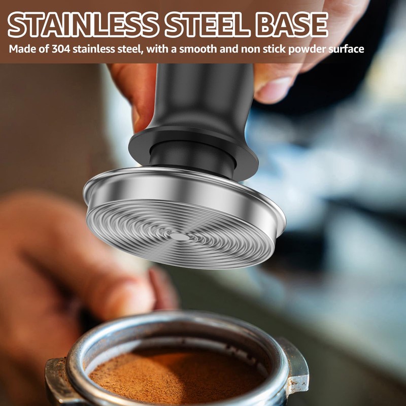 AwObEpl Stainless Steel Espresso Tamper for Home Coffee Tamper Walnut