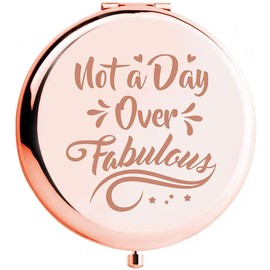 Monarch Gift Co I Not A Day Over Fabulous I Compact Pocket Mirror, Mom Birthday Gifts for Mom Rose Gold Compact Mirror I Gifts for Mom from Daughter I Mom Gifts for Birthday I Rose Gold