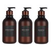 Matte Soap Dispensers with 22 Black Waterproof Labels and Walnut