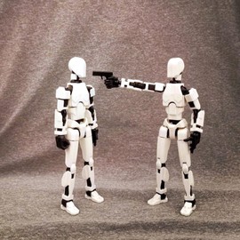 T13 Action Figure Set (Assembly Required), 3D Printed Multi-Joints, Titan 13 Action Figures, Multi-Joint Lucky Mobile Robot Nova T-13 (Magnetic T13 Action Figure, White)