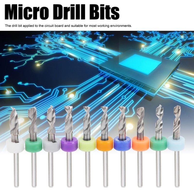 10PCS 3.1-4mm Hard Alloy Bit Micro Drill Bits Set Straight