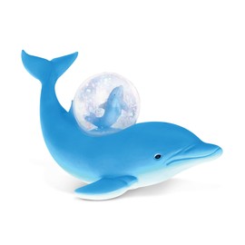 COTA Global Dolphin Snow Globe - Ocean Life Animal Water Globe Figurine with Sparkling Glitter, Zoo Collectible Novelty Ornament for Home Decor, for Birthdays, Christmas, Valentine - 45mm
