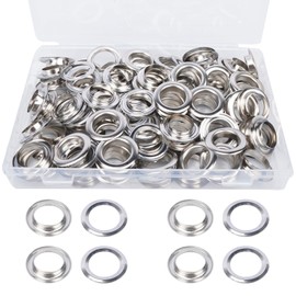 HO2NLE Set of 100 20 mm Silver Metal Eyelets Eyelets Tool Kit Eyelets for Tarpaulins Metal Eyelets Washers for Leather Craft Fabric Silver Air Eye