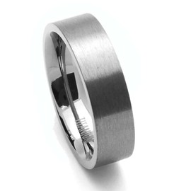 DoubleAccent 6MM Comfort Fit Titanium Wedding Band Classic Flat Ring (Size 5 to 12) Size 11.5