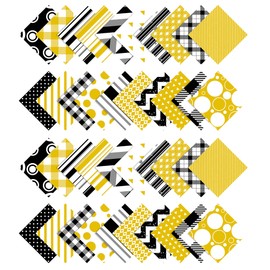 Soimoi Stripes Print Precut 5-inch Cotton Fabric Quilting Squares Charm Pack DIY Patchwork Sewing Craft-White