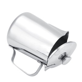 Stainless Steel Milk Jug with Lid, Milk Jug Stainless Steel with Lid, Milk Jug Stainless Steel 350 ml with Lid, Frothing Jug, Stainless Steel Coffee Cup, Milk Frothing Jug