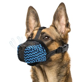 BDHYYM Muzzle for Dogs, Muzzle for Large Dogs, Adjustable Dog Muzzle, Muzzles for Dogs, Muzzle for Medium Dogs, Prevent Eating/Chewing/Biting Dog Muzzle (XL, Blue)