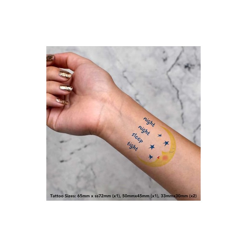 4 x 'Night Night Sleep Tight' Temporary Tattoos - Water
