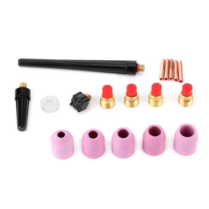18pcs/set Ceramic Nozzle Collet Gas Lens Kit TIG Welding Gun