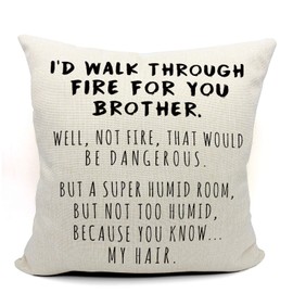 Mancheng-zi Gifts for Brother,Brother Pillow Covers 18x18,Brother Gifts from Sister,Gifts for Brothers from Sisters,Brother Birthday Gift,Birthday Gifts for Brother,Funny Gifts for Brother (Color-1)