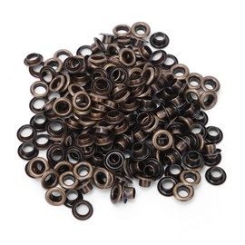 100Pcs Grommets Eyelets, Double Side Clothes Bag Leather Belt Decoration 5mm with 100Pcs Gasket 5MM for Shoe Clothes Leather Crafts Bags Tags[Bronze] Fasteners