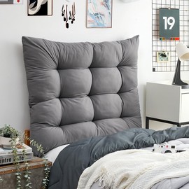 DormCo Rainha - Puffy Tufted College Headboard - Real Gray