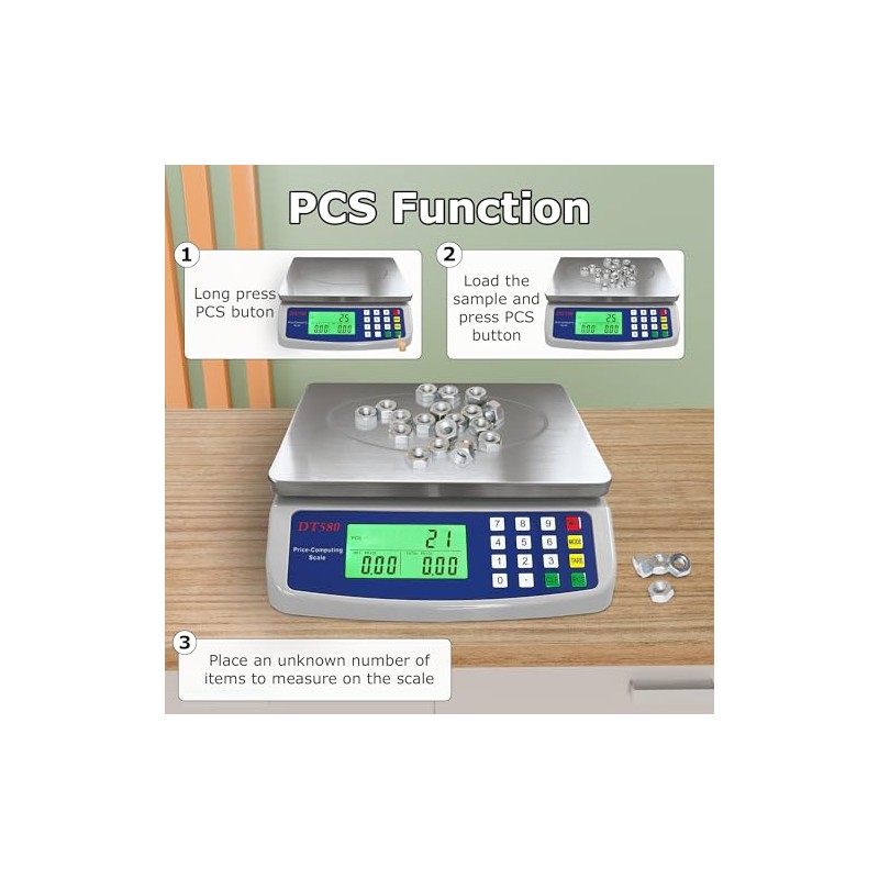 Large Digital Kitchen Scale 40kg/88lb Stainless Steel Price Computing Scale