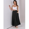 ANRABESS Women A-Line Pleated High Waist Maxi Skirt Full Ankle