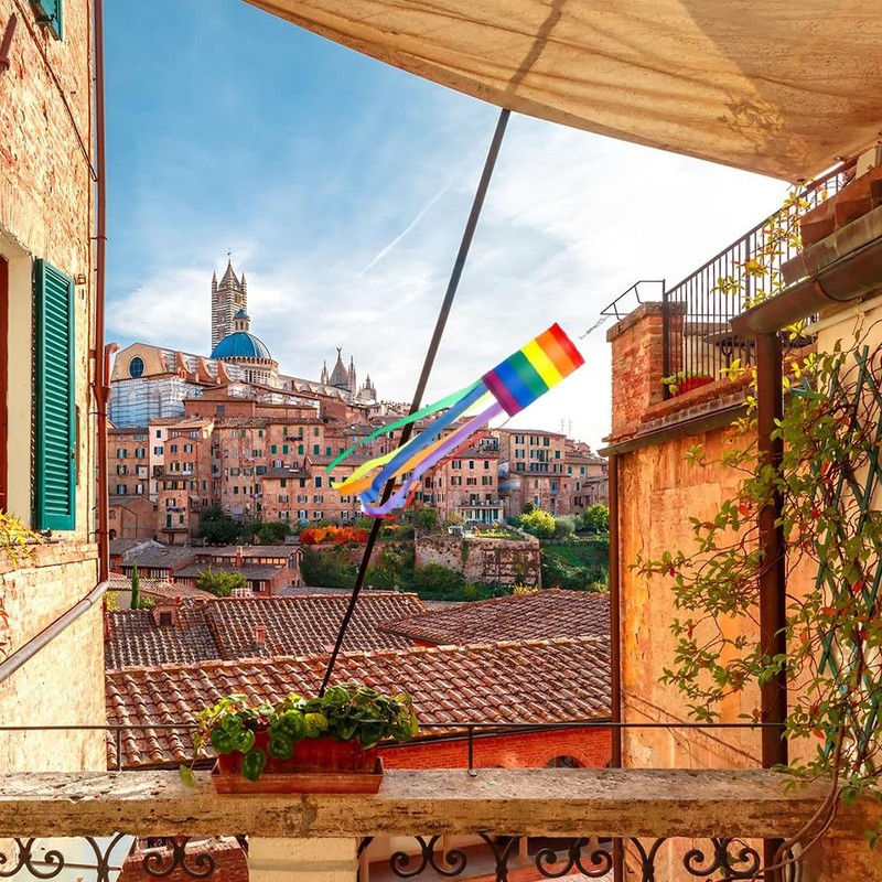 TUKNN Rainbow Windsock, Outdoor Windsock, Rainbow Windsocks, Colourful Hanging Decorations,