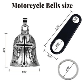 Motorcycle Guardian Bell - Good Luck Keychain & Drive Safe Pendant, Lead-Free Pewter Bike Bell for Men Women, Biker Accessory with Bell Hanger and Key Chain Ring, Ideal Gift for Bikers Riders Pets