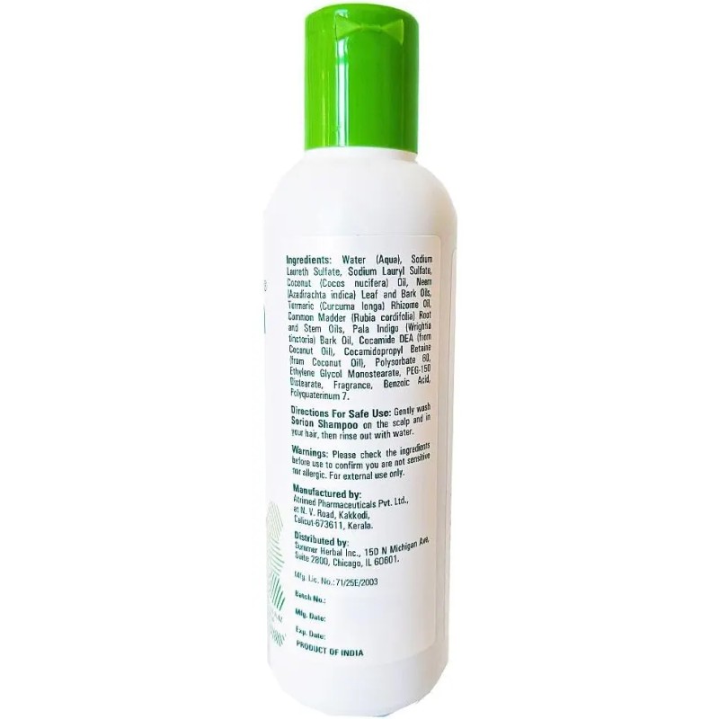 Sorion Champú Con Aceite De Coco, Neem, Cúrcuma Y Aceites
