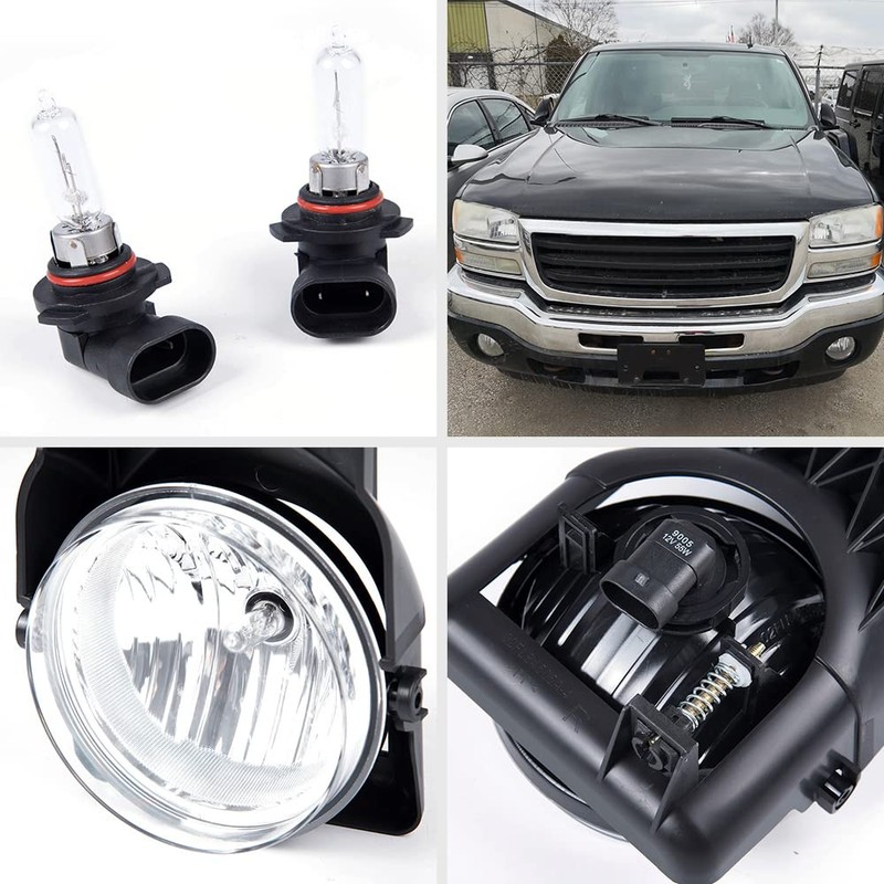 ALLGOOD Fog Lights w/Wire Harness, Compatible with GMC Sierra 1500