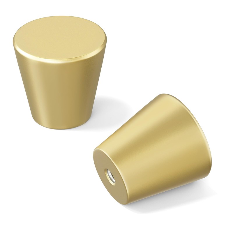 homdiy 10 Pack Gold Knobs Brushed Brass Cabinet Knobs Small