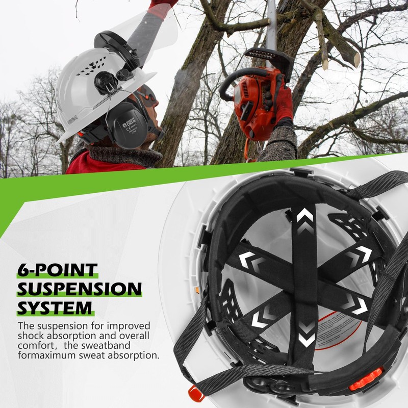 GREEN DEVIL Industrial Chainsaw Helmet with Face Shield Built in