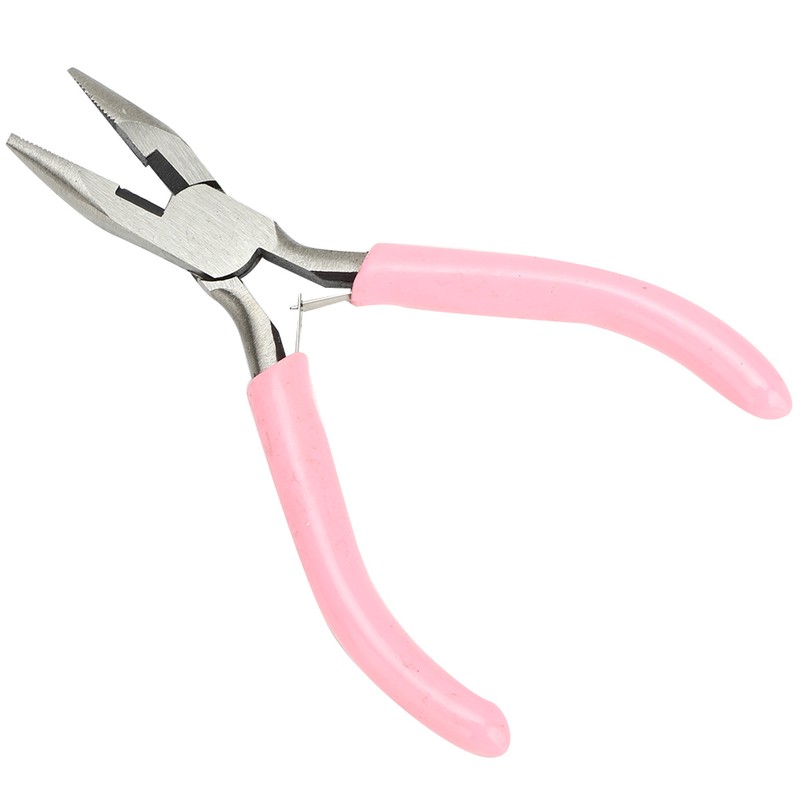 5pcs Mini Pink 4in Metal Pliers Set Kit Cutter Handwork