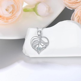 J.MUEN Mutter Tochter Halskette 925 Sterling Silber Herz Kette Anhänger Halskette Schmuck Geschenke für Mama Frauen