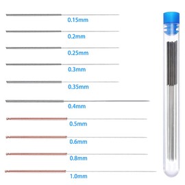 Hailege Nozzle Cleaning Kit(Pack of 10)3D Printer Needles Clean Tools 0.15 0.2 0.25 0.3 0.35 0.4 0.5 0.6 0.8 1.0mm Stainless Steel Nozzle Cleaning Needles Kit for Drills