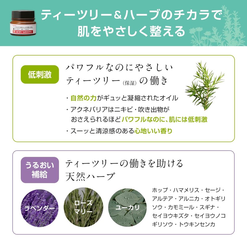 アクネバリア 薬用プロテクト ジェルクリーム 大人ニキビ 乾燥肌 保湿 予防 ハーブ ティーツリー 医薬部外品