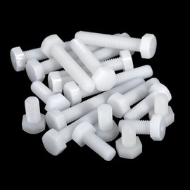 CONPHERON Plastic Hexagon Head Machine Screws M6 x 10 mm Pack of 30 White